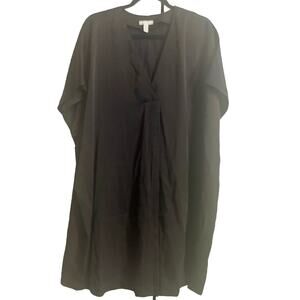 H&M Charcoal Midi Dress with Tie Detail